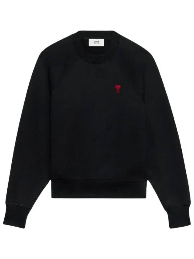 Small Heart Logo Sweatshirt Black - AMI - BALAAN 2