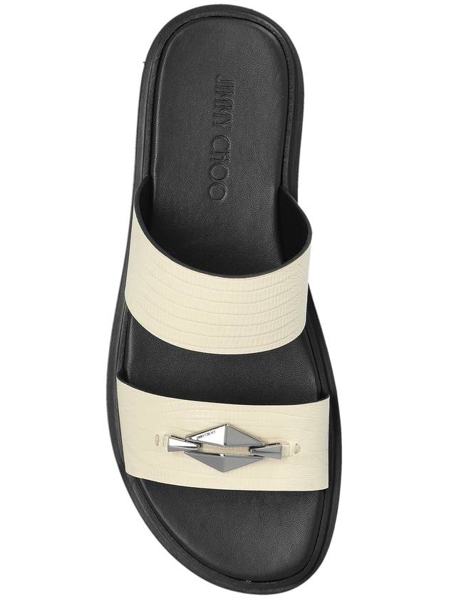 Jimmy Choo Slides Raiden, Men's, Cream - JIMMY CHOO - BALAAN 6