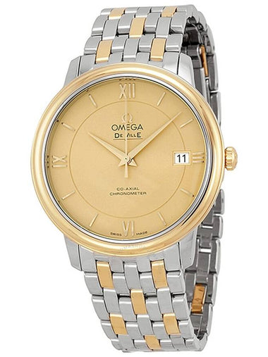 Omega DeVille Prestige Steel & 18kt Yellow Gold Champagne Dial Unisex Watch 42420372008001 - OMEGA - BALAAN 1