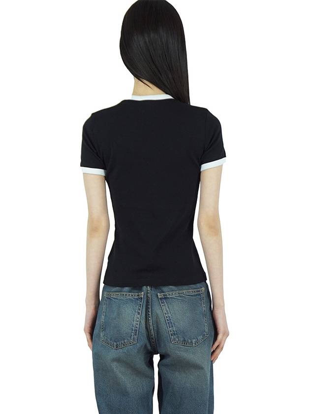 Bumpy Contrast Re-Edition Short Sleeve T-Shirt Black - COURREGES - BALAAN 7