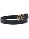 Men's DG Buckle Leather Belt Black Gold - DOLCE&GABBANA - BALAAN.