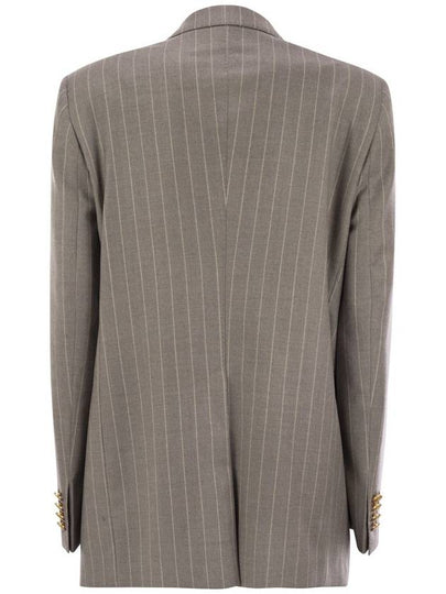 Stretch wool double-breasted pinstripe blazer - TAGLIATORE - BALAAN 2