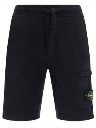 Fleece Bermuda Shorts Black - STONE ISLAND - BALAAN 2