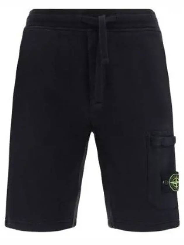 Fleece Bermuda Shorts Black - STONE ISLAND - BALAAN 2