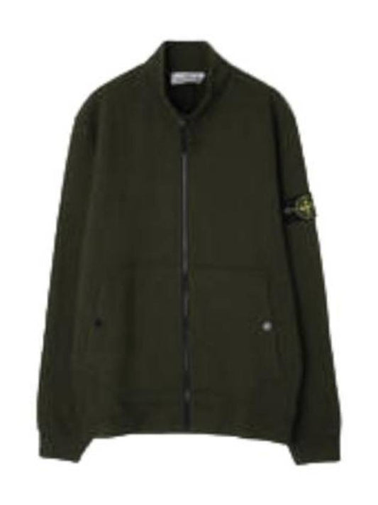 Jacket Brushed cotton fleece zip-up sweatshirt regular fit - STONE ISLAND - BALAAN 1