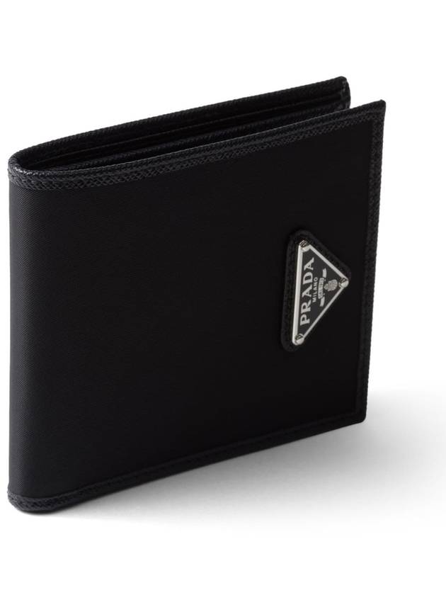 Triangle Logo Re-Nylon Half Wallet Black - PRADA - BALAAN 5