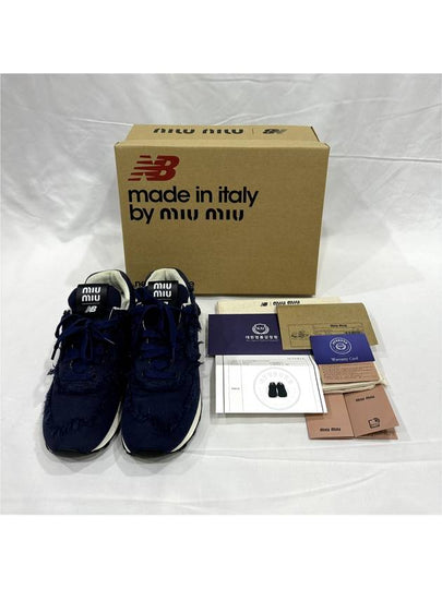 39 New Balance x 574 Women s Denim Sneakers Royal Blue - MIU MIU - BALAAN 2