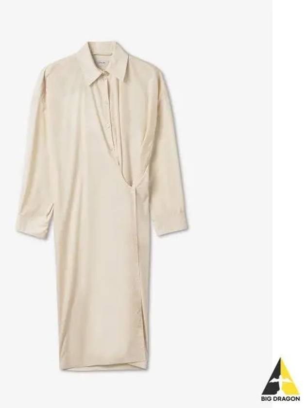 Straight collar twisted dress cream - LEMAIRE - BALAAN 1