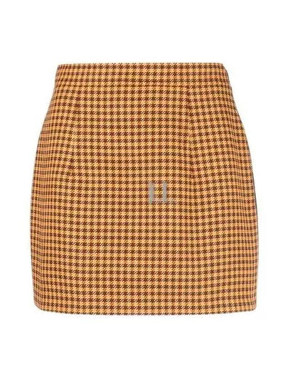 Check Slim Fit Mini H Line Skirt Brown - MARNI - BALAAN 2