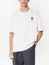 Heart Logo Cotton Jersey Short Sleeve T-Shirt White - AMI - BALAAN 2