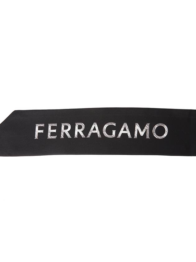 Graffiti Print Silk Bandeau Scarf Black Ivory - SALVATORE FERRAGAMO - BALAAN 6