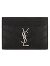 Cassandre Matelasse Card Case In Grain De Poudre Embossed Leather Black - SAINT LAURENT - BALAAN 2