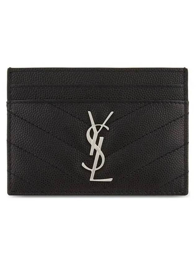 Cassandre Matelasse Card Case In Grain De Poudre Embossed Leather Black - SAINT LAURENT - BALAAN 2