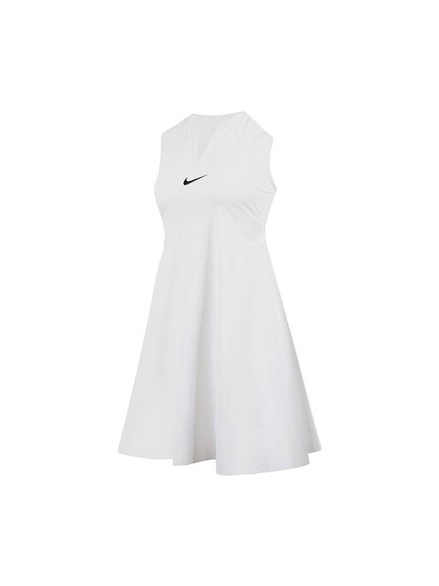 Women's Dry Fit Advantage Tennis Short Dress White - NIKE - BALAAN 1