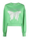 Butterfly Logo Print Organic Cotton Sweatshirt Kelly Green - GANNI - BALAAN 2