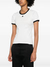 Contrast Signature Short Sleeve T-Shirt White - COURREGES - BALAAN 4