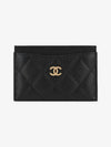 Classic Card Holder Grained Calfskin & Gold Black - CHANEL - BALAAN 3