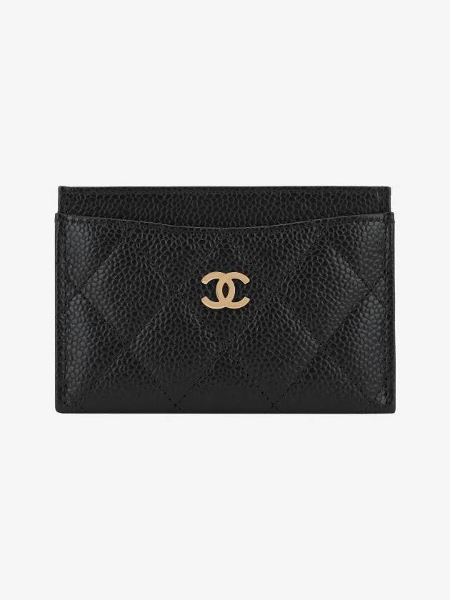 Classic Card Holder Grained Calfskin & Gold Black - CHANEL - BALAAN 3