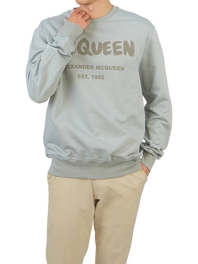 Men's Logo Graffiti Sweatshirt Dove Grey - ALEXANDER MCQUEEN - BALAAN 6