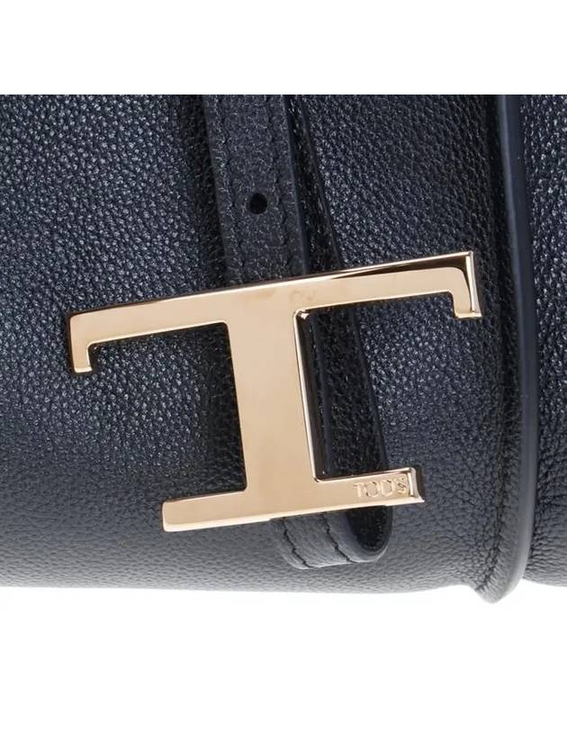 T Timeless Leather Shopping Mini Tote Bag Black - TOD'S - BALAAN 5