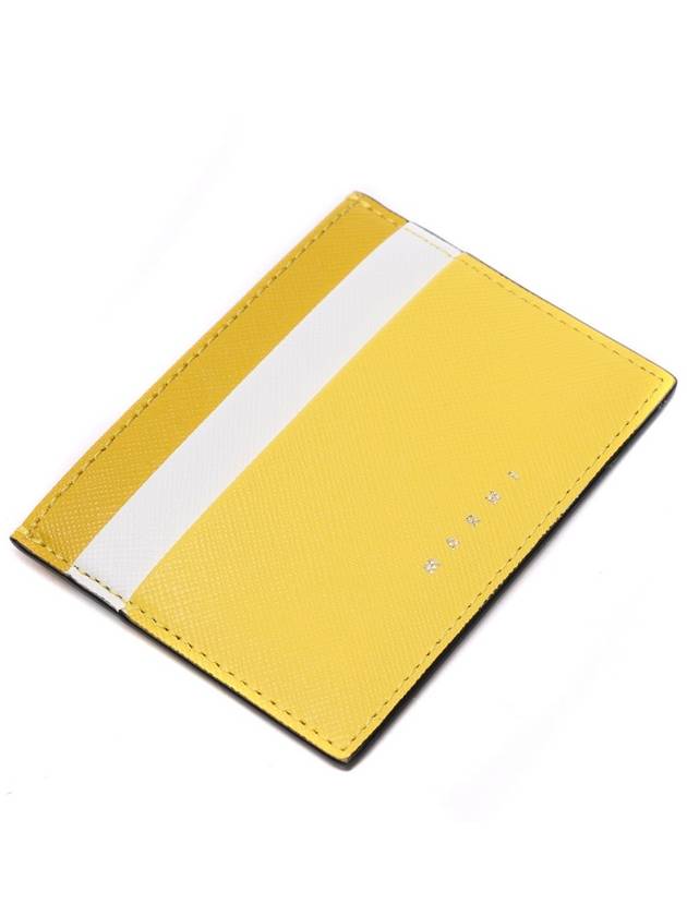 Saffiano Color Block Card Wallet Yellow - MARNI - BALAAN 6