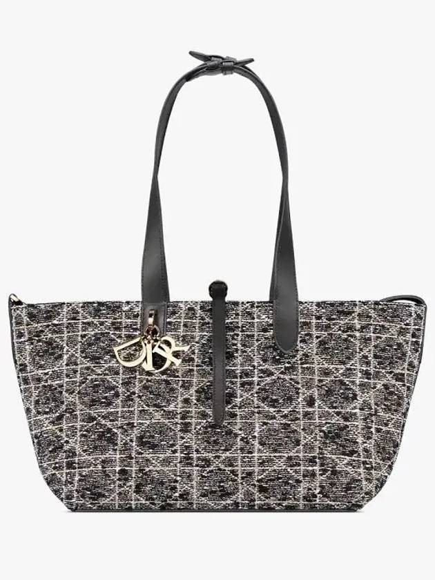 Toujours Cannage Motif Tweed Medium Tote Bag Black - DIOR - BALAAN 5