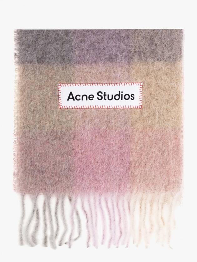 Check Mohair Muffler Fuchsia Lilac Pink - ACNE STUDIOS - BALAAN 3