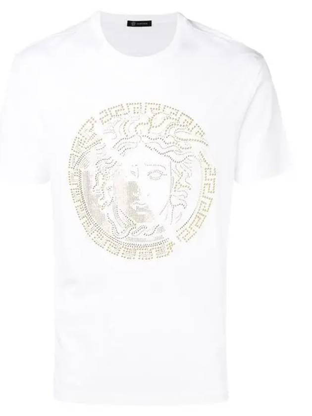 A81884 Stud Medusa Logo Short Sleeve TShirt - VERSACE - BALAAN 1