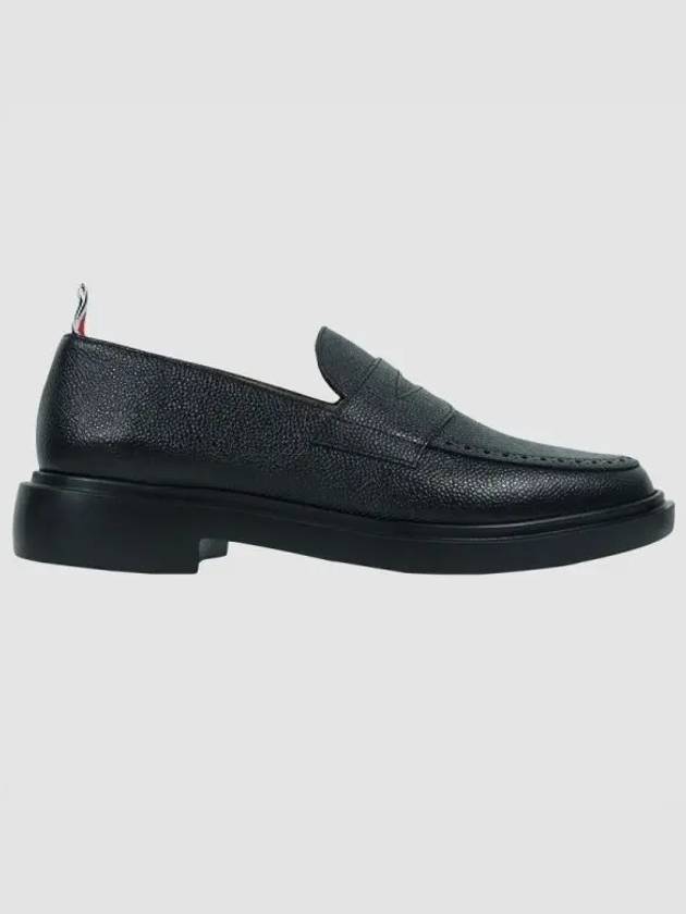 Pebble Grain Rubber Sole Penny Loafer Black - THOM BROWNE - BALAAN 2