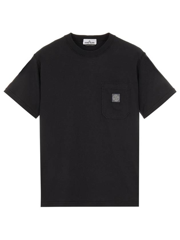 Wappen Logo Patch Pocket Short Sleeve T-Shirt Black - STONE ISLAND - BALAAN 2