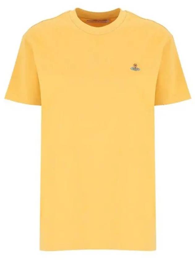 ORB Logo Cotton Short Sleeve T-Shirt Yellow - VIVIENNE WESTWOOD - BALAAN 2