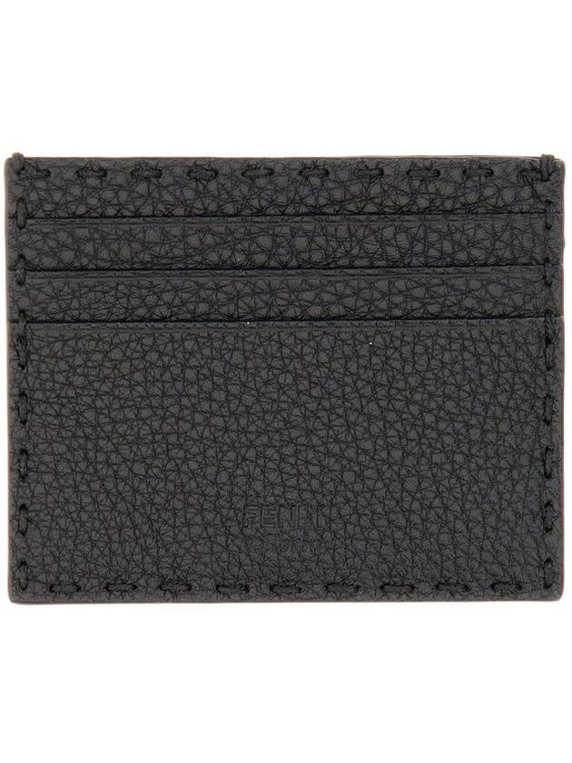 Selleria Leather Card Wallet Black - FENDI - BALAAN 3