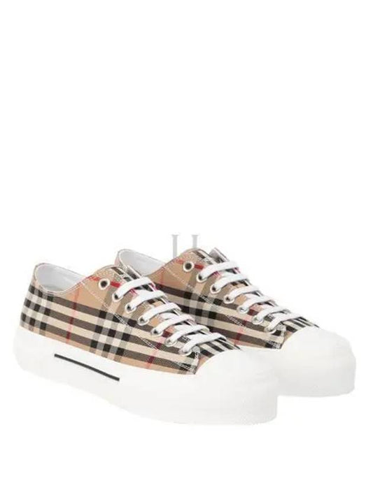 Vintage Check Cotton Sneakers Archive Beige - BURBERRY - BALAAN 2