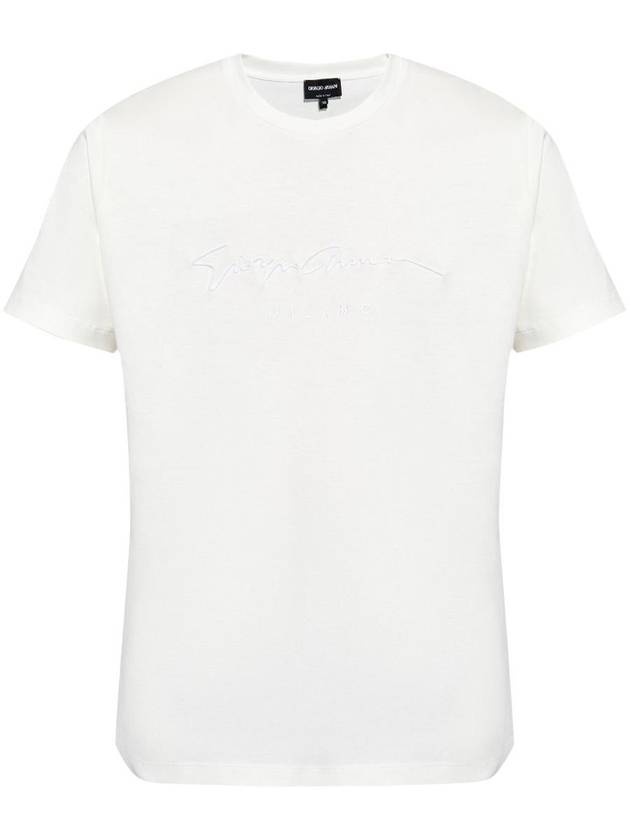 Giorgio Armani Pure Cotton Interlock Signature Logo T-Shirt Clothing - GIORGIO ARMANI - BALAAN 1