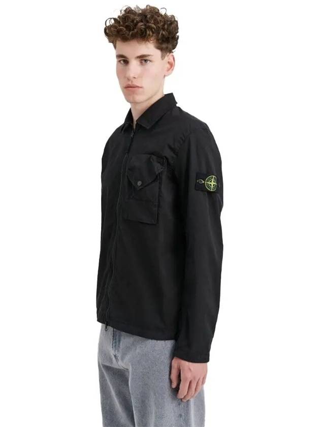 Supima Cotton Twill Stretch-TC Jacket Black - STONE ISLAND - BALAAN 2