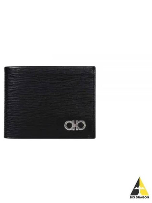 Gancini Half Wallet Black - SALVATORE FERRAGAMO - BALAAN 2