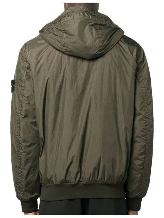 Men's Garment Dyed Crinkle Reps Recycled Nylon Primaloft TC Hooded Jacket Olive Green - STONE ISLAND - BALAAN 3