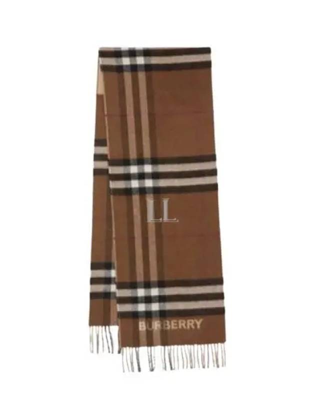 Contrast Check Cashmere Muffler Archive Beige Birch Brown - BURBERRY - BALAAN 2