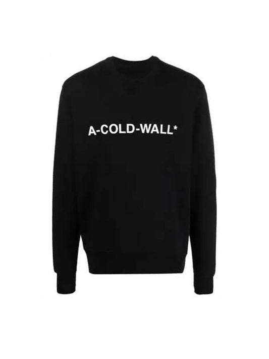 A COLD WALL Men s Black Essential Logo Sweatshirt AC221MMT300I - A-COLD-WALL - BALAAN 1