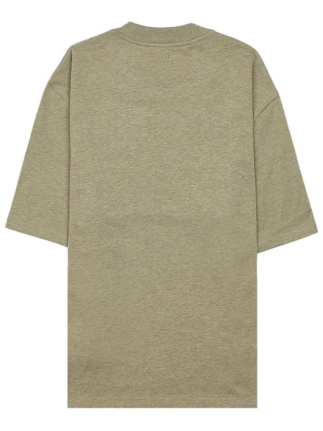 Small Heart Logo Boxy Fit Short Sleeve T-Shirt Heather Sage - AMI - BALAAN 3