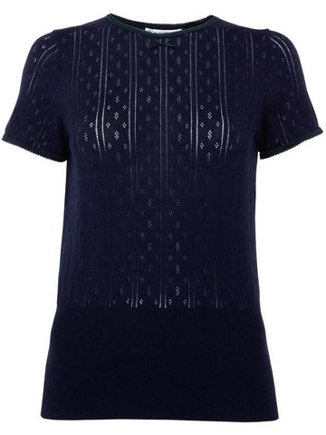 J.W. Anderson Logo-Embroidered Pointelle Top - JW ANDERSON - BALAAN 1