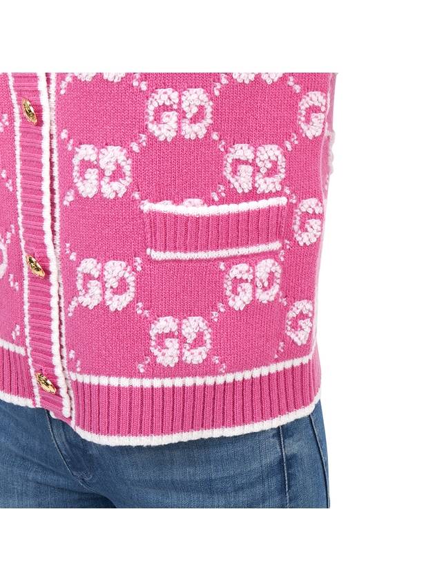 GG Boucle Jacquard Cardigan Pink - GUCCI - BALAAN 8