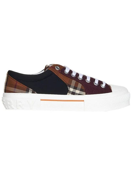 Vintage Check Cotton Neoprene Low Top Sneakers Dark Birch Brown - BURBERRY - BALAAN 1