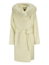 Studio 3 Mango Wool Hooded Single Coat White - MAX MARA - BALAAN 1