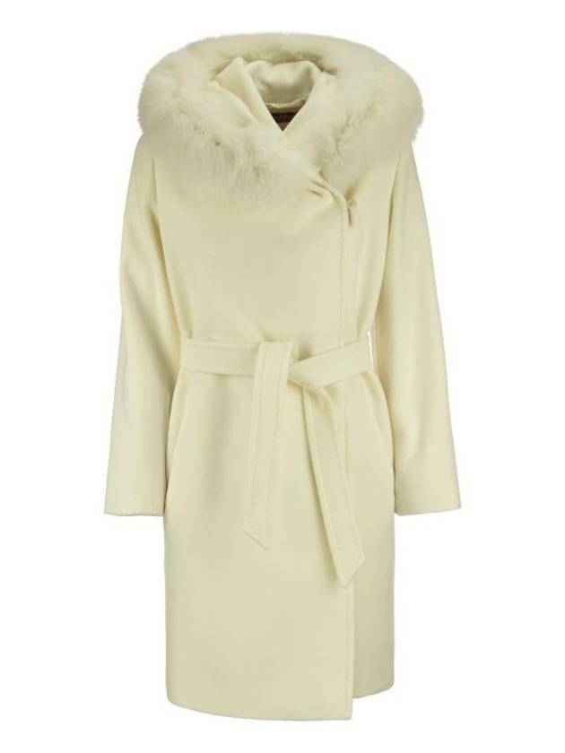 Studio 3 Mango Wool Hooded Single Coat White - MAX MARA - BALAAN 1