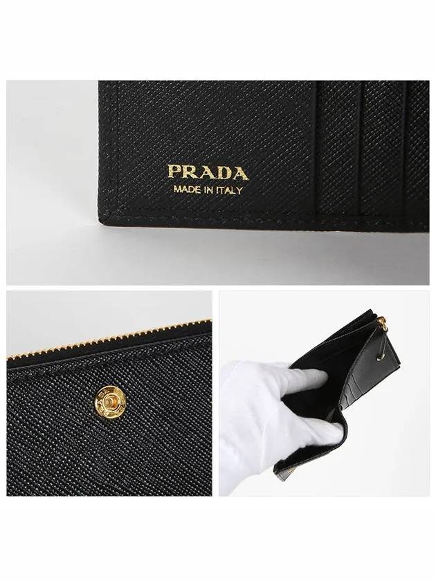 Small Saffiano Half Wallet Black - PRADA - BALAAN 6