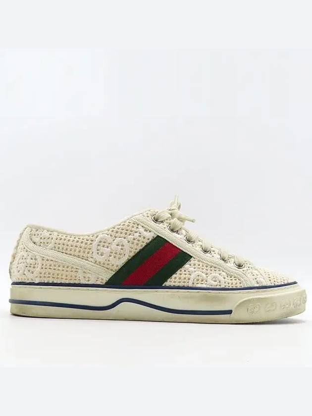 742022 Ivory White Color GG Crochet Cotton Embroidery Tennis 1977 Women s Sneakers Size 38 250MM - GUCCI - BALAAN 4