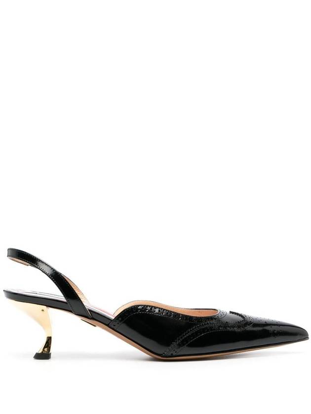 Pointed Toe Slingback Heels Black - THOM BROWNE - BALAAN 2