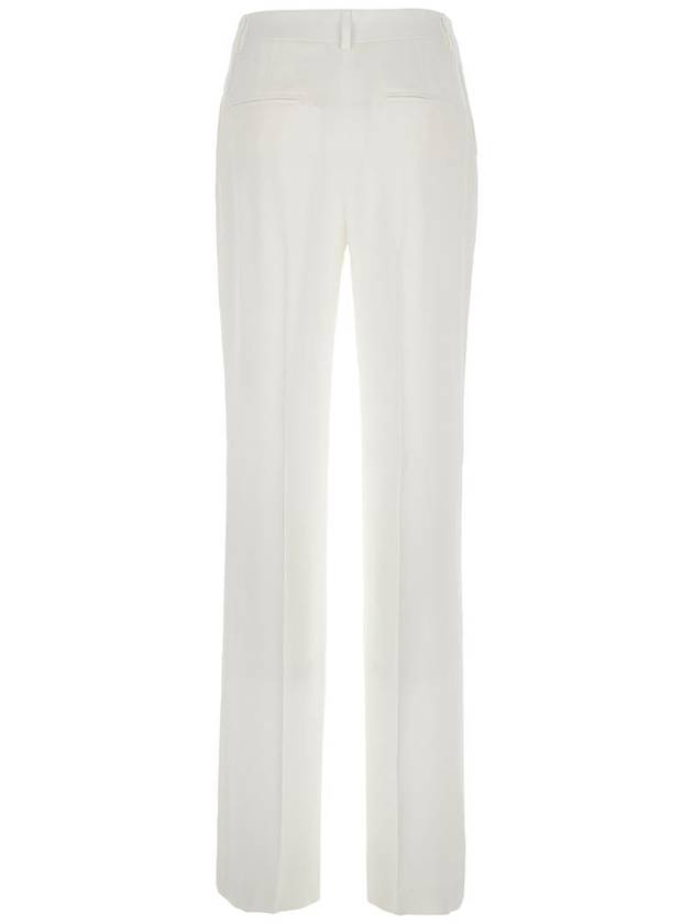 White High Waist Pants With Concealed Closure In Silk Blend Woman - ALBERTA FERRETTI - BALAAN 2