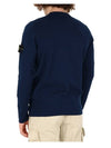 Men's Wappen Patch Crew Neck Cotton Knit Top Navy - STONE ISLAND - BALAAN 6